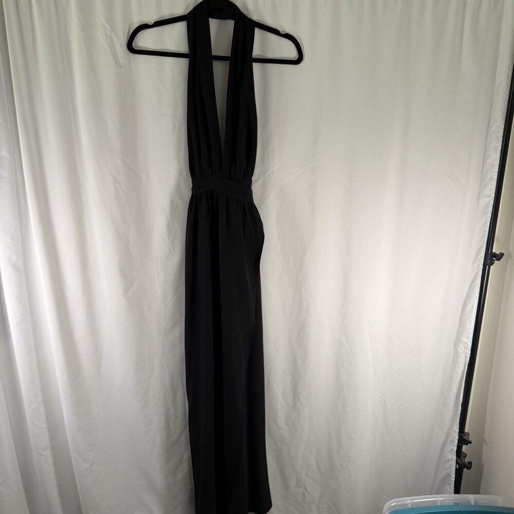Hello Molly Dress Women's 4 Black Maxi Tie Sleeveless Single Shoulder Wrap